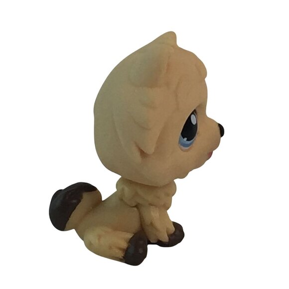 Littlest Pet Shop LPS #1208 Chow Chow Puppy Dog Blue Dot Eyes Flower Cheek - Picture 2 of 7